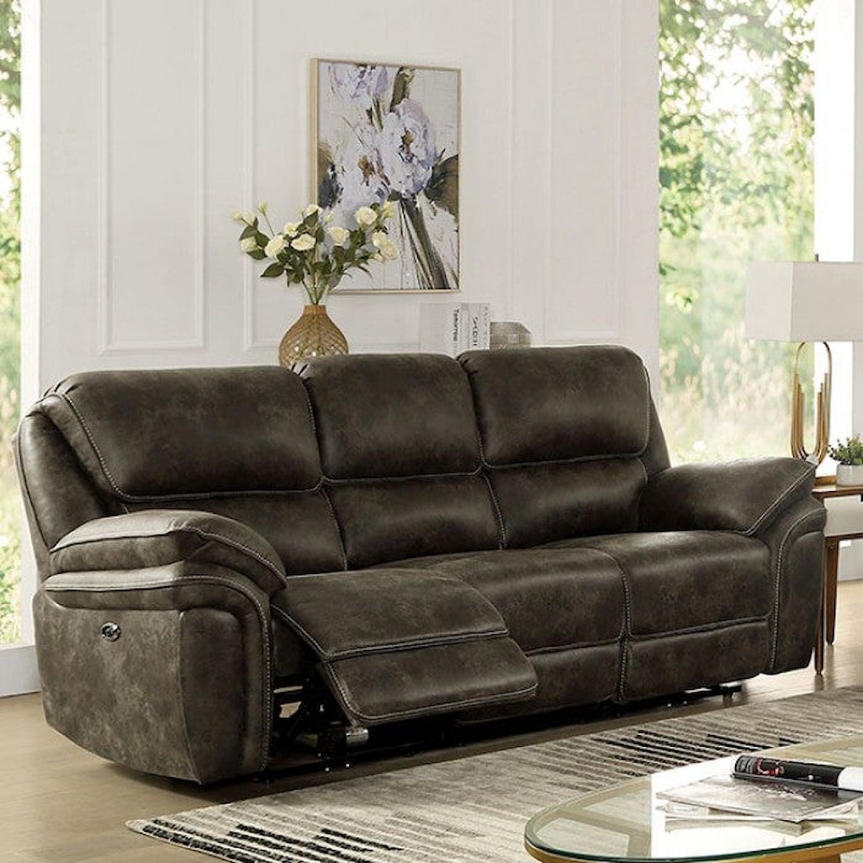 Furniture of America Tredegar Power Sofa