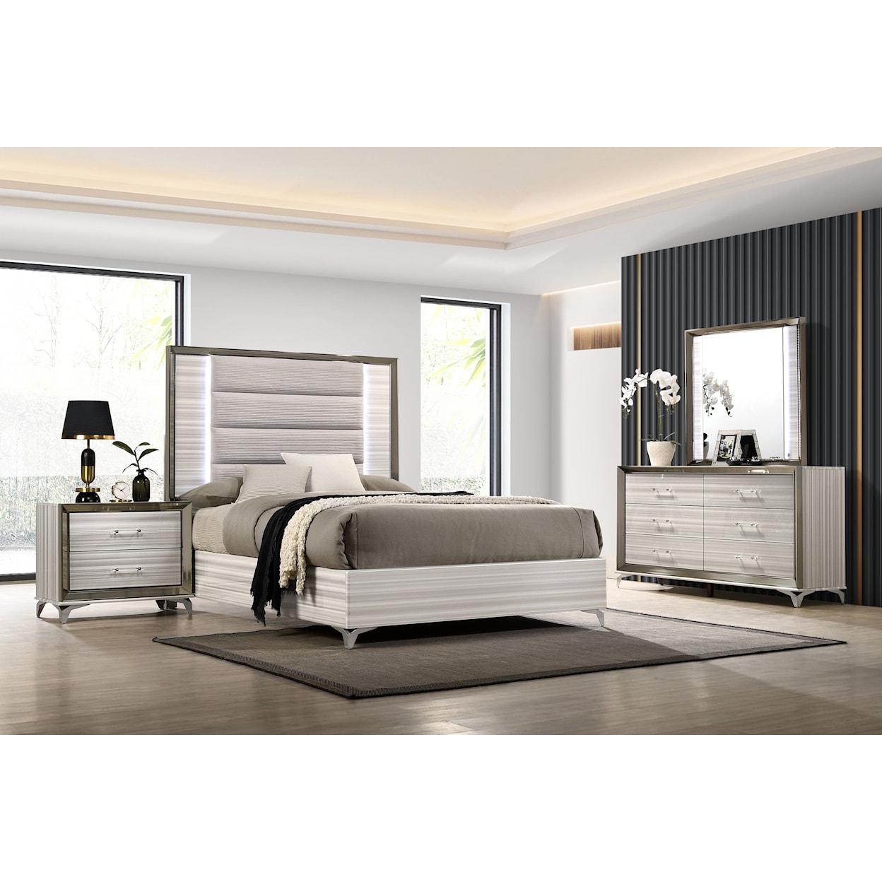 Global Furniture Zambrano 4-Piece Queen Bedroom Set