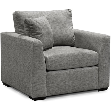 Contemporary Accent Chair with Block Legs
