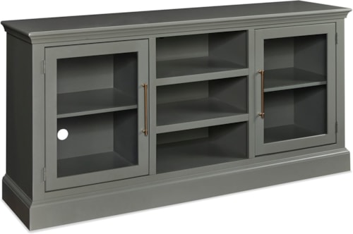 Traditional 66" Console with 2 Doors and Wire Management