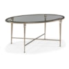 Sherrill Occasional DIEGO Oval Glass-Top Cocktail Table w/X-Stretcher
