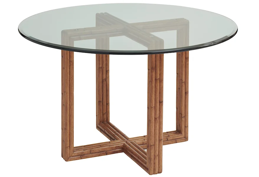 Palm Desert Sheridan Glass Top Dining Table by Tommy Bahama Home at Malouf Furniture Co.