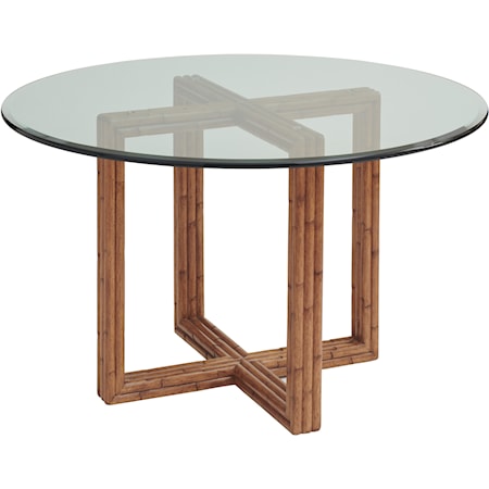 Sheridan 42 Inch Round Glass Top Dining Table