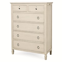 Farmhouse 5-Drawer Chest with Drop-Front Drawers