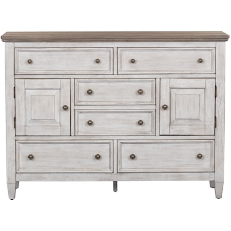 Farmhouse 6-Drawer Chesser with Felt-Lined Drawers