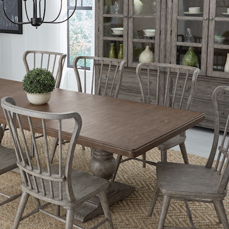 5-Piece Trestle Dining Set