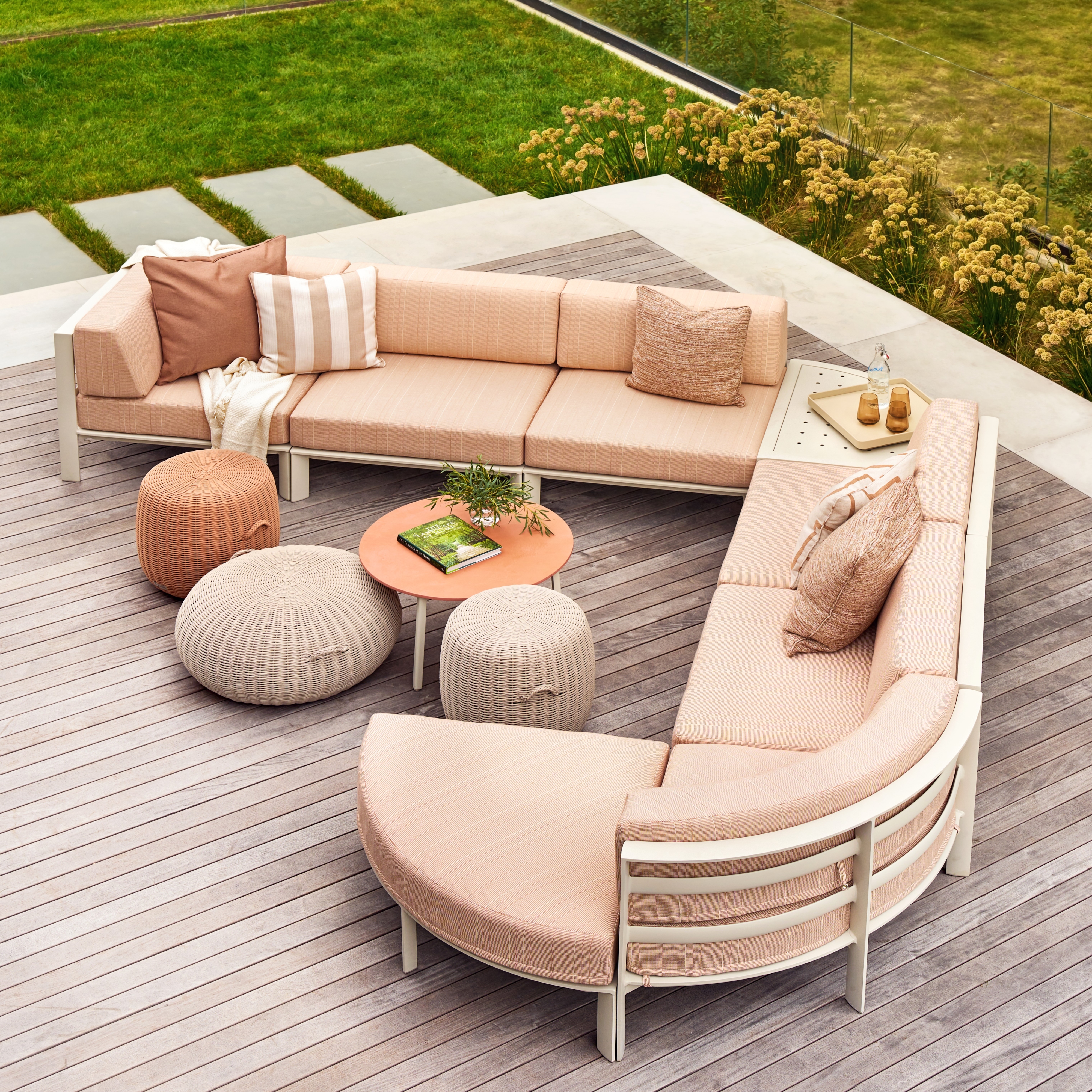 7-pc. Modern Aluminum Sectional Group