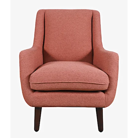 Theo Mid-Century Modern  Upholstered Accent Chair - Rose