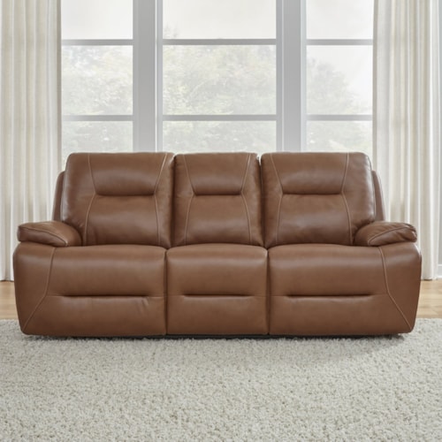Casual Leather Power Reclining Sofa with Zero Gravity
