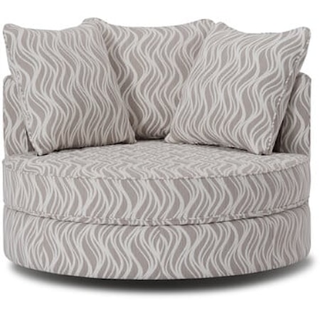 Sutton Contemporary Swivel Chair with Piping Detailing