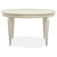 Transitional Farmhouse Round Dining Table with 18" Removeable Leaf