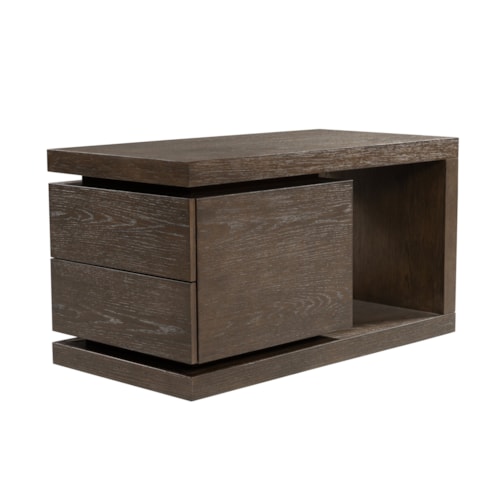 Transitional End Table with Press-Open Drawers