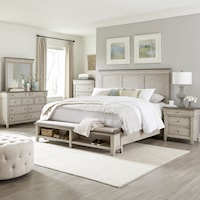 Modern Farmhouse 5-Piece Queen Storage Bedroom Set with Charging Station