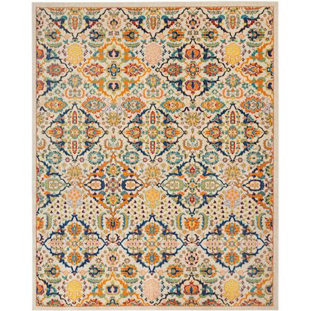 9' x 12' Ivory Multicolor Rectangle Rug