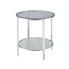 Steve Silver Frostine Round End Table with Glass Top