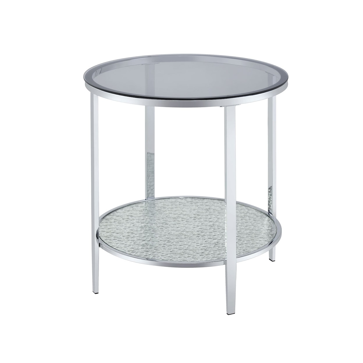 Prime Frostine Round End Table with Glass Top