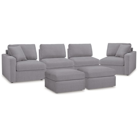 4-piece Sectional And 2 Ottomans