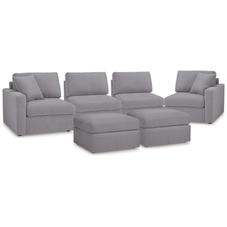4-piece Sectional And 2 Ottomans