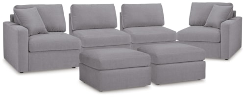 4-Piece Sectional And 2 Ottomans