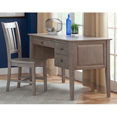 Lancaster Executive Shaker Desk in Taupe Gray