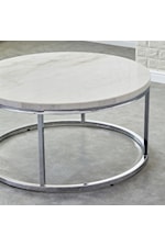 Steve Silver Echo Contemporary Chairside Table with Marble Top