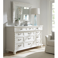 Coastal 12-Drawer Dresser and Mirror Set