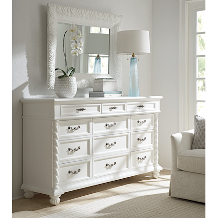 Dresser and Mirror Set