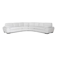 Sarasota Casual 6-Seat Corner Curve Sectional Sofa with Storage Ottoman