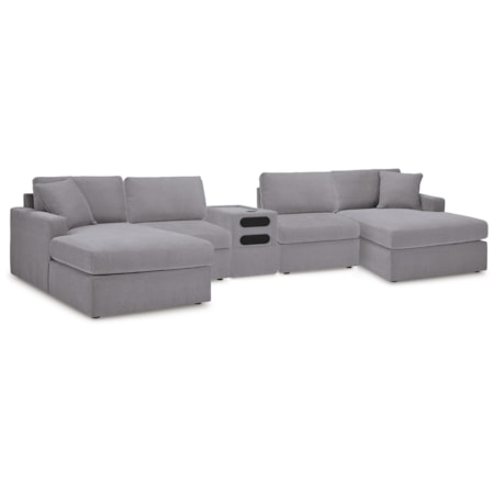 5 Piece Sectional With Audio Console