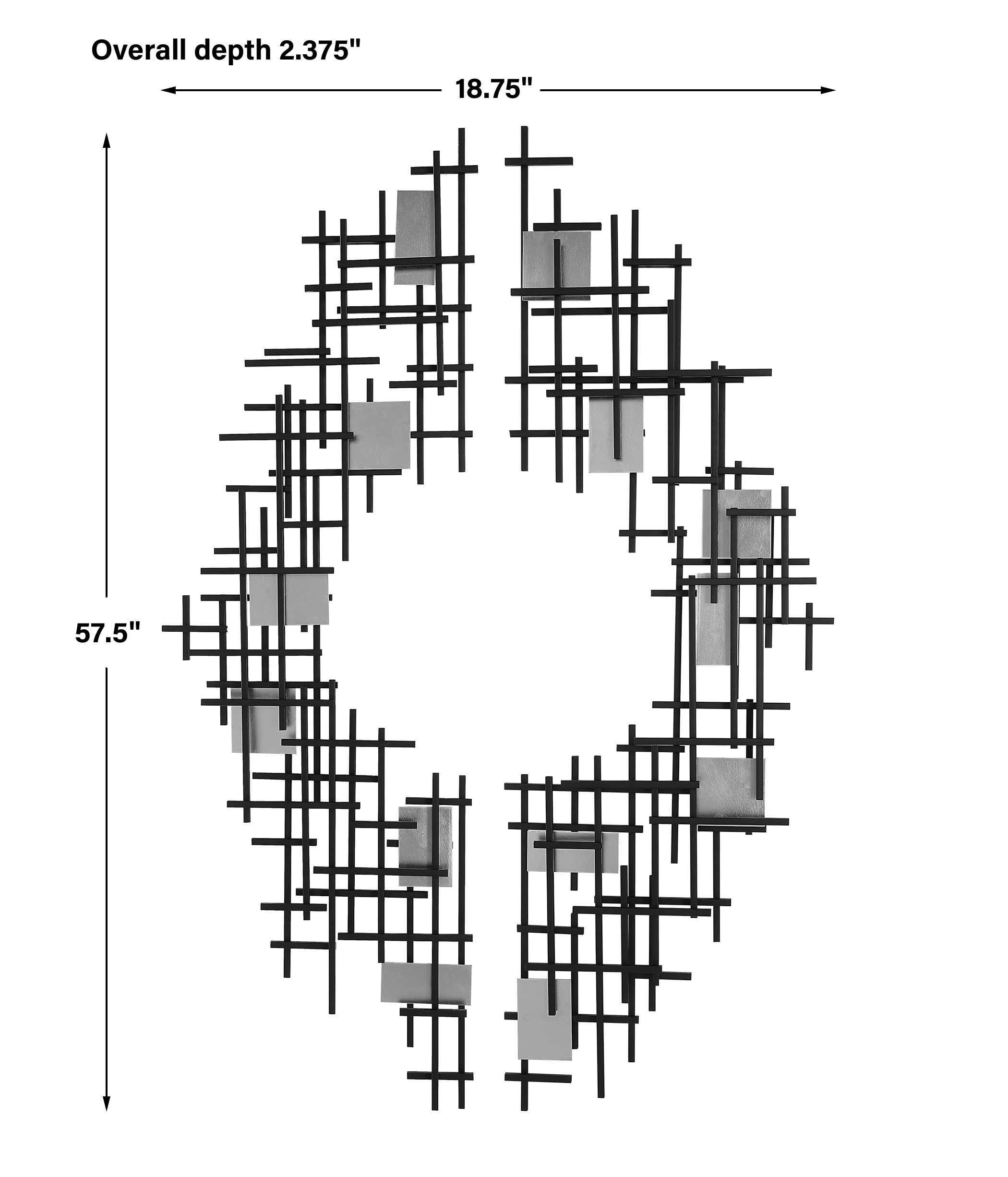 Uttermost Reflection Reflection Metal Grid Wall Decor S/2