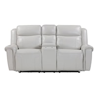 Contemporary Power Reclining Zero Gravity Console Loveseat with Power Headrests
