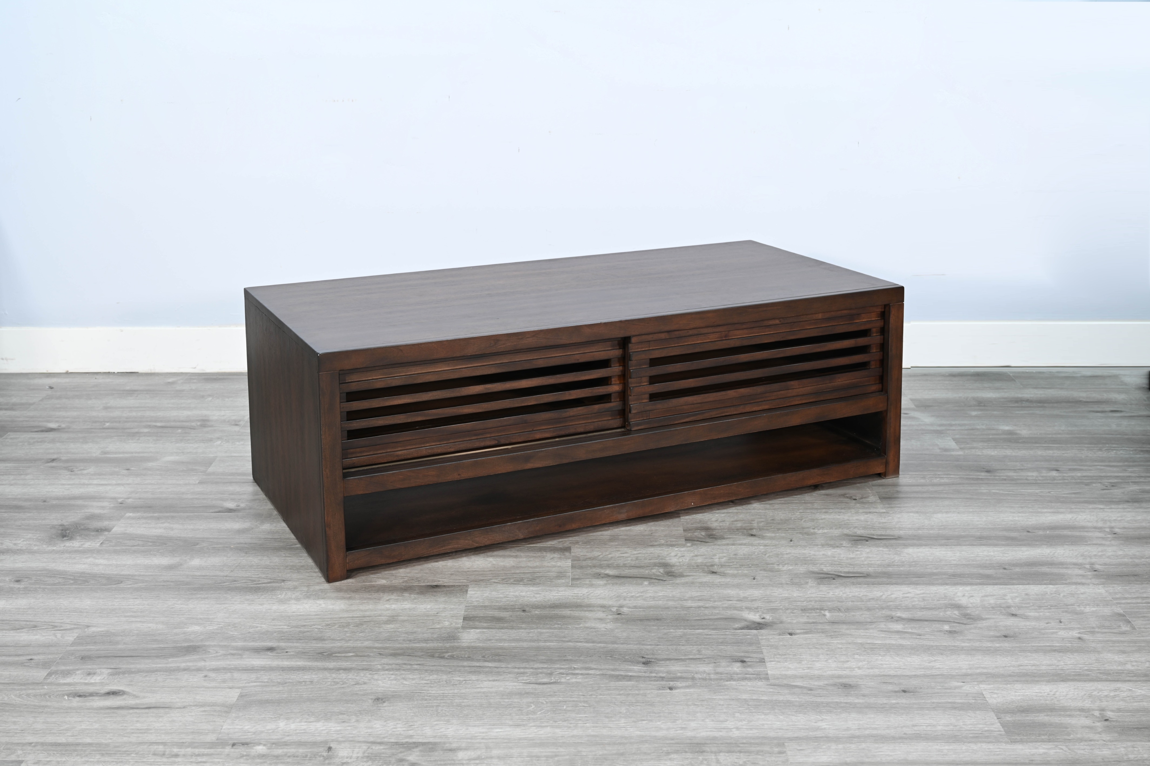 Coffee Table W/ Sliding Doors &amp; Casters