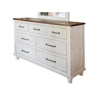 Relaxed Vintage Dresser with Felt-Lined Top Drawer