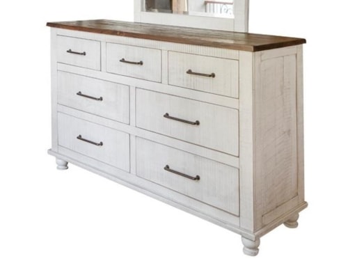 Relaxed Vintage Dresser with Felt-Lined Top Drawer