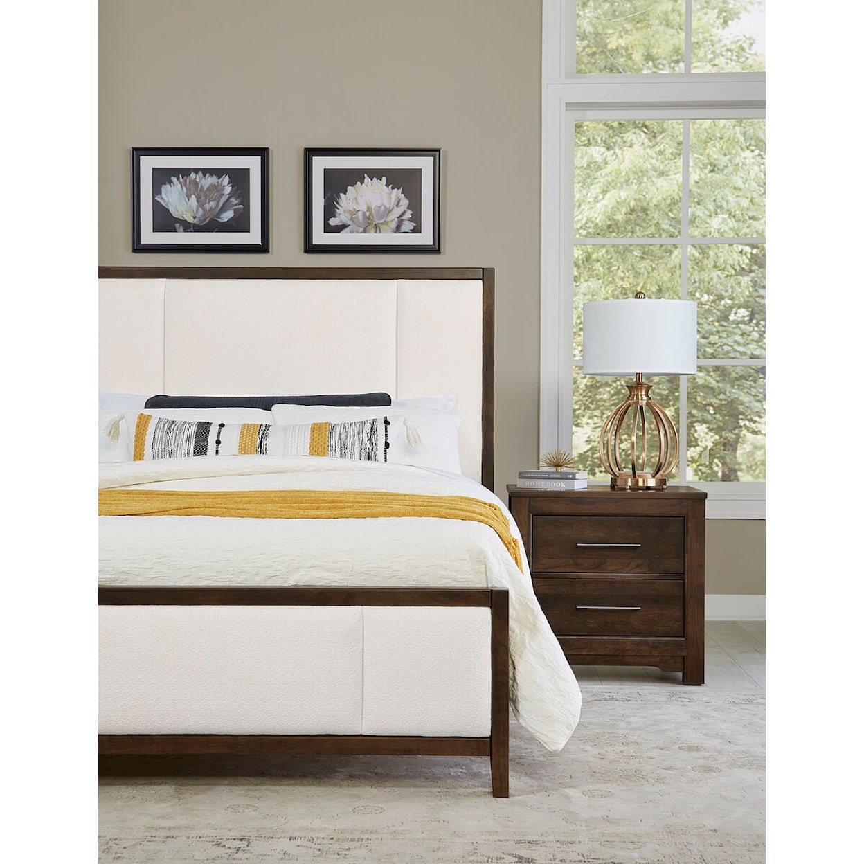 Artisan & Post Crafted Cherry Upholstered Panel Bed