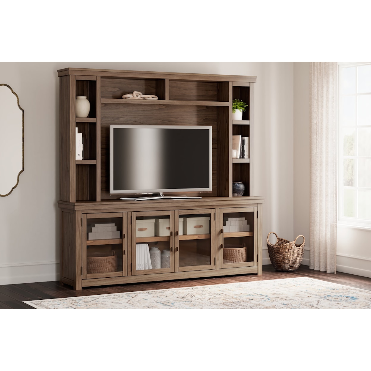 Signature Design by Ashley Boardernest 85" TV Stand with Hutch