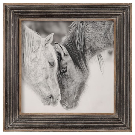 Custom Black And White Horses Print