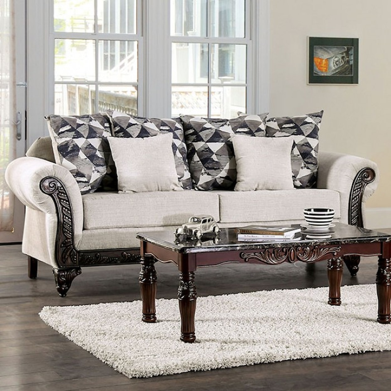 Furniture of America Cassani Sofa and Loveseat Set