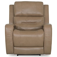 Leather Wallhugger Power Recliner with Adjustable Headrest and Lumbar