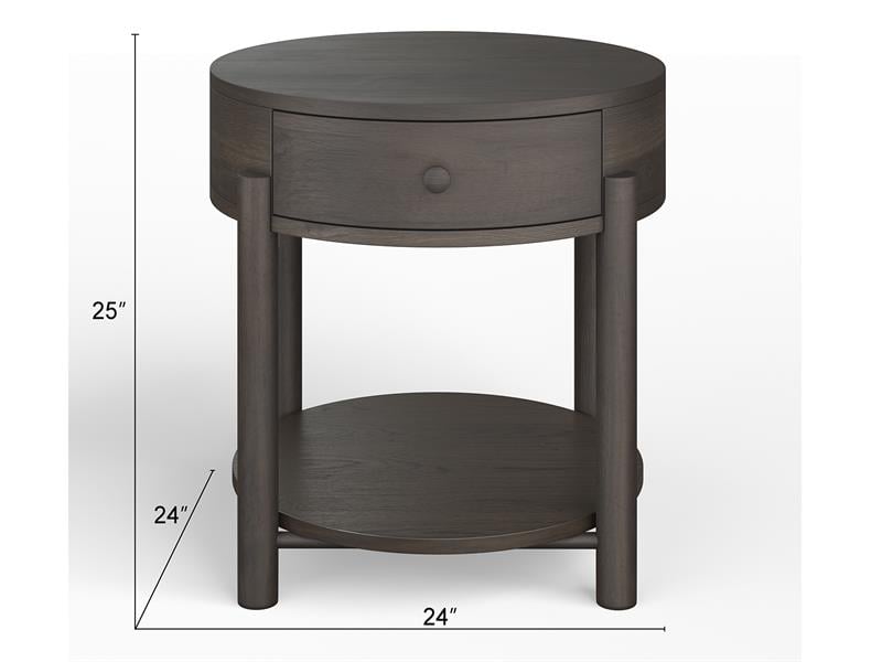 Single Drawer Round End Table
