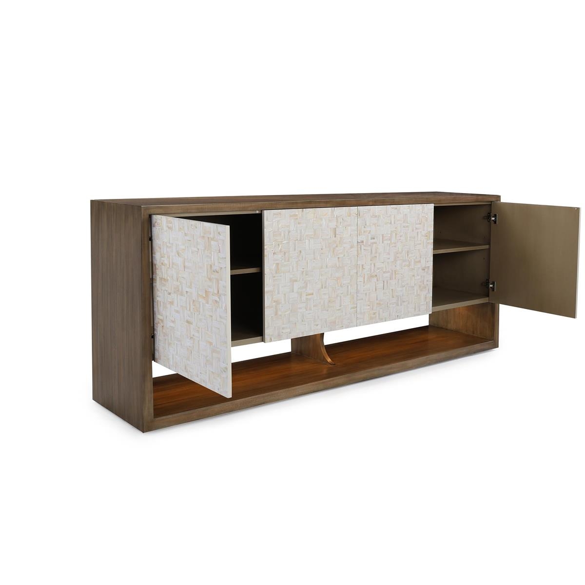 4-Door Credenza w/Dimmable LED Lighting