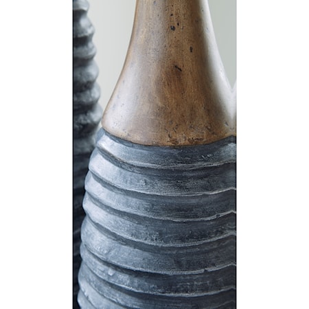 Blayze Antique Gray/Brown Vase Set