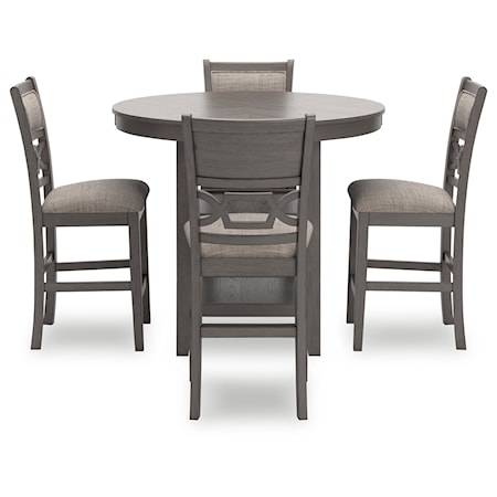 Counter Dining Table &amp; 4 Stools (Set of 5)