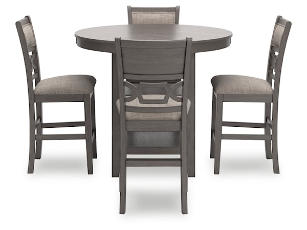 Counter Dining Table &amp; 4 Stools (Set of 5)