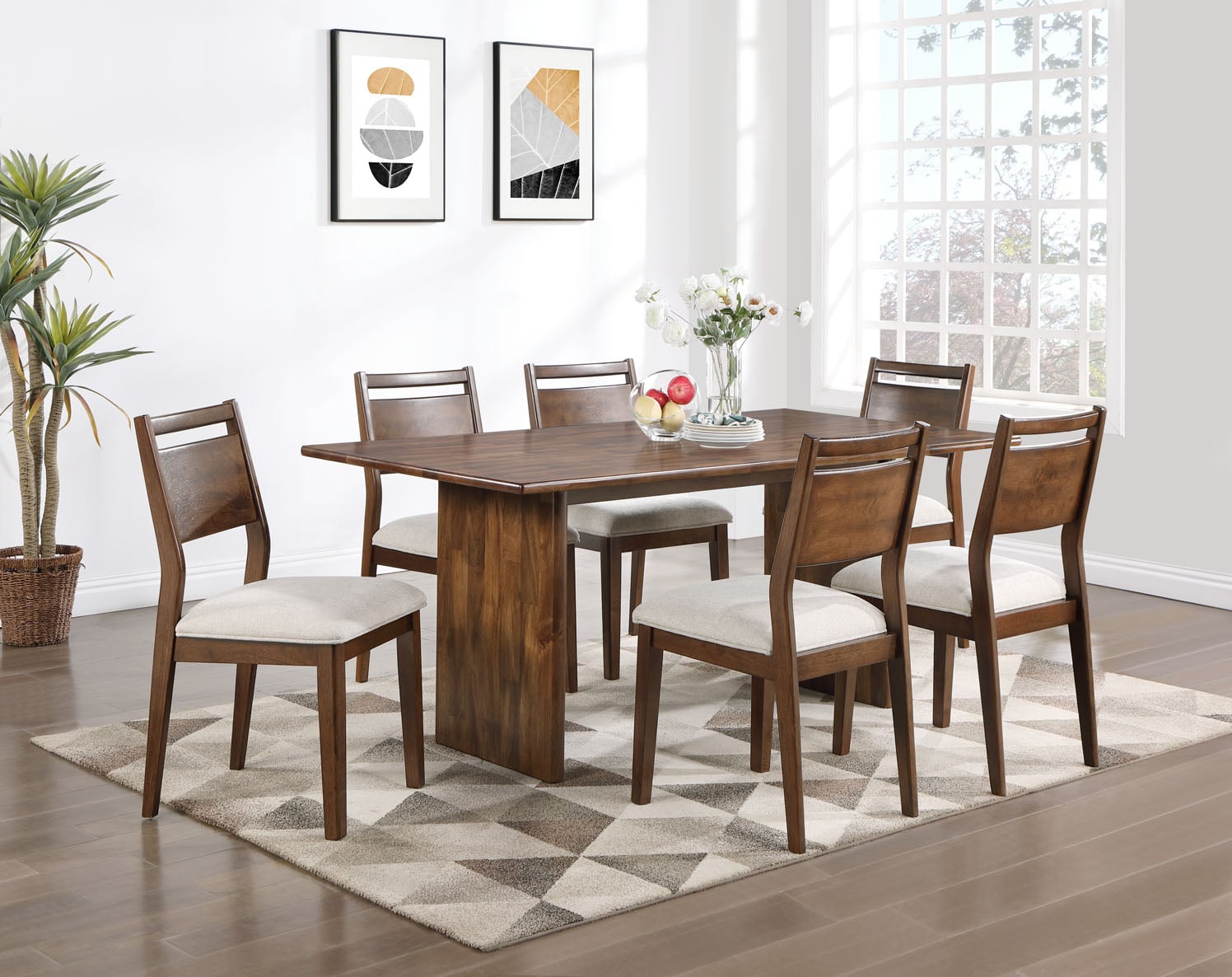 7-Piece Dining Set with Rectangular Table