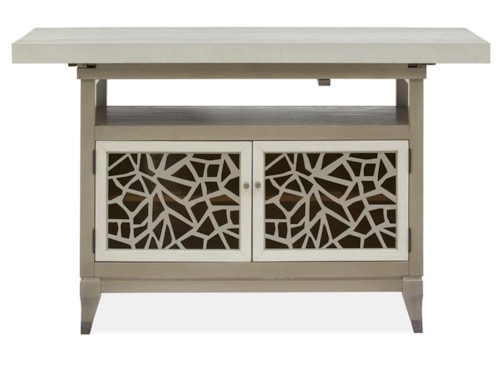 Contemporary Counter Height Table with Butterfly Leaf and Wine Storage