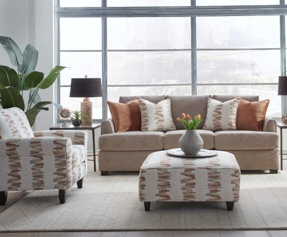 Fusion Furniture 3500 MACLEAN TAUPE Swivel Glider Chair