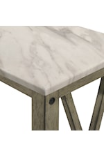 New Classic Eden Contemporary End Table with Shelf and Faux Marble Top