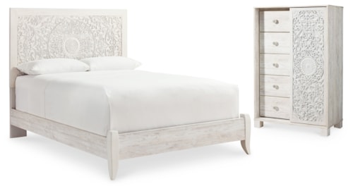 Queen Panel Bed And Chest