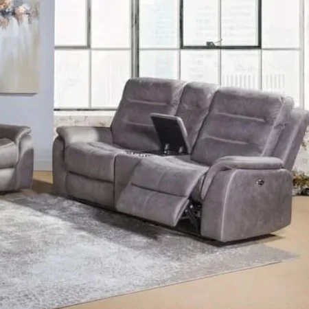 Traditional Power Motion Loveseat with Storage Console